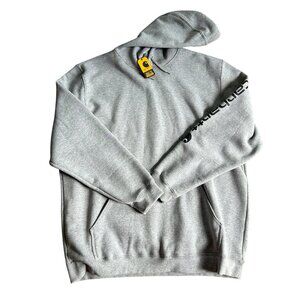 Carhartt Gray Hoodie NWT Sz 3XL Loose Fit Pullover Sweatshirt Logo Sleeve